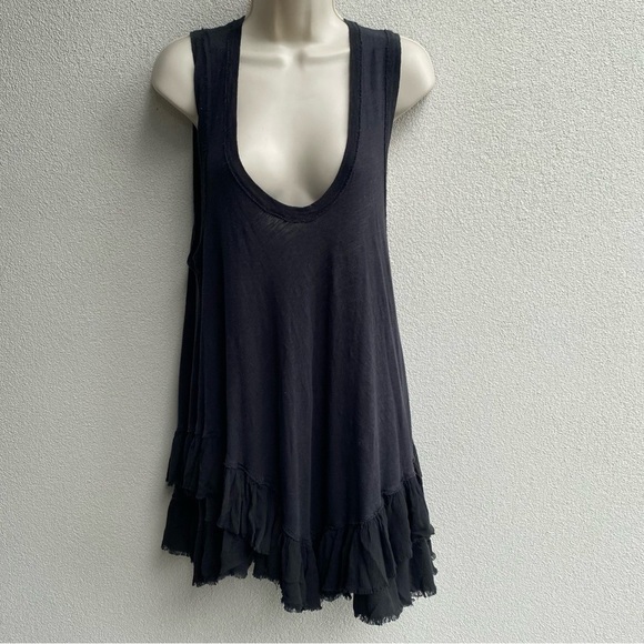 Free People We the Free Shimmy Sasha dark black Tank Top Dress - Picture 1 of 8